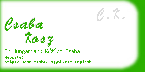 csaba kosz business card